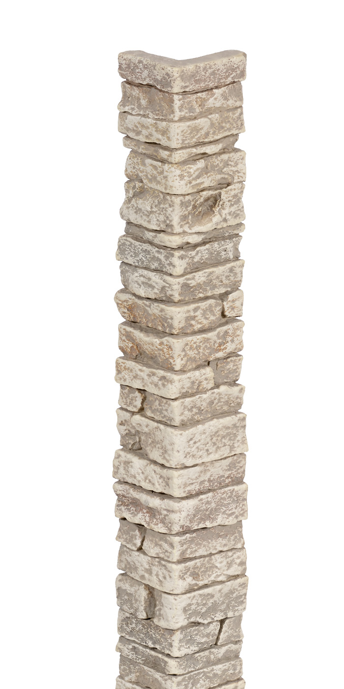 Stacked Stone Corner - Rose Frost